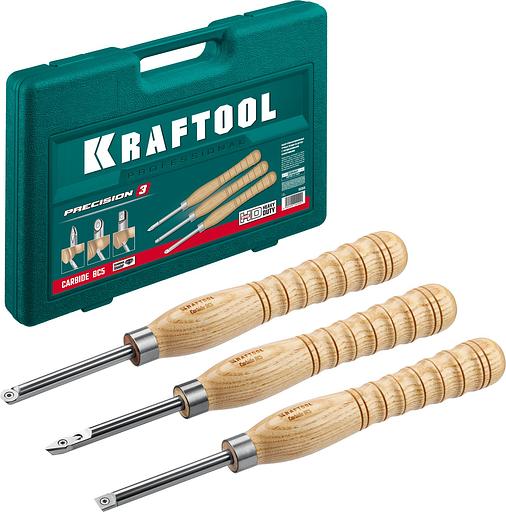 KRAFTOOL Precision-3, 3 предм., набор ручных резцов по дереву (18369) фото 1