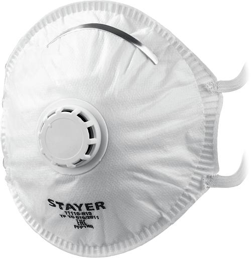 STAYER KV-99, класс защиты FFP3, коническая, фильтрующая полумаска с клапаном выдоха (11110-3) фото 1