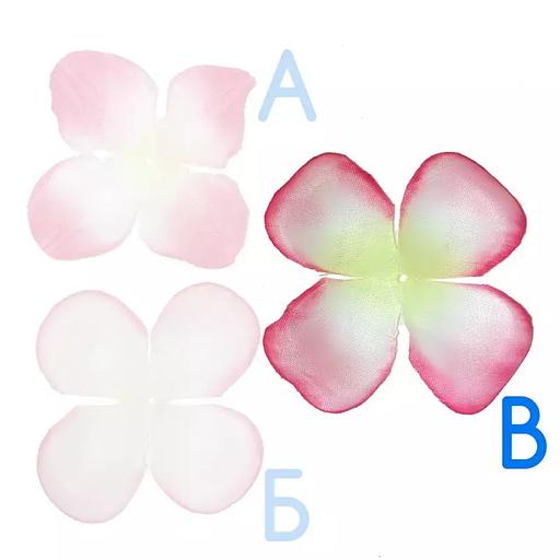 Заготовка для розы 190-3 Белая розов.кант квадр. 4-кон. (x1) 12см 1603шт/кг фото 2