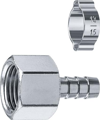 ЗУБР штуцер ″елочка″, 10 мм - 1/2″F, переходник с обжимным хомутом, Профессионал (64923-1/2-10) фото 1