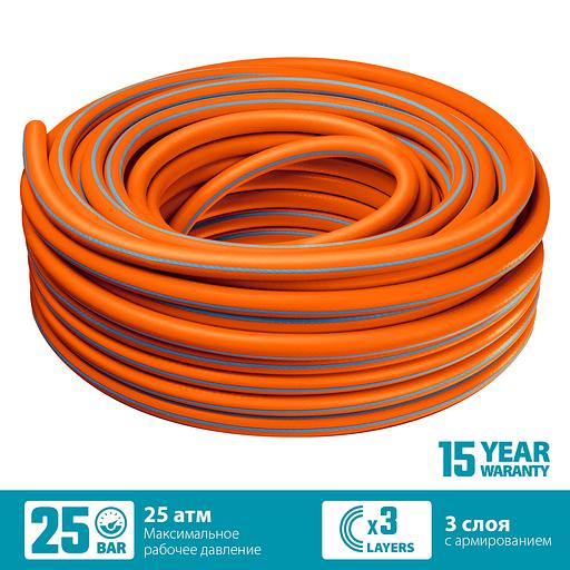GRINDA FLEX 3, 1/2″, 25 м, 25 атм, из термоэластопласта, трёхслойный, армированный, гибкий, поливочный шланг, PROLine (429008-1/2-25) фото 3