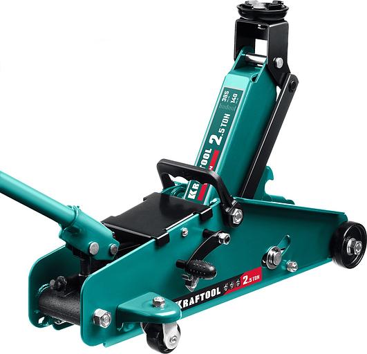 KRAFTOOL S-PIN, 2.5 т, 140 - 385 мм, подкатной домкрат с увеличенным подъемом и фиксатором (43457-2.5) фото 1