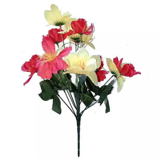 Цветочная композиция нарциссов с маками 12 голов (2 вида 6+6) 38см 080-301+327 фото 7