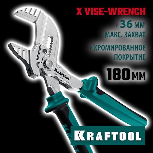 KRAFTOOL Vise-Wrench X, 180 мм, клещи переставные-гаечный ключ (22066) фото 2