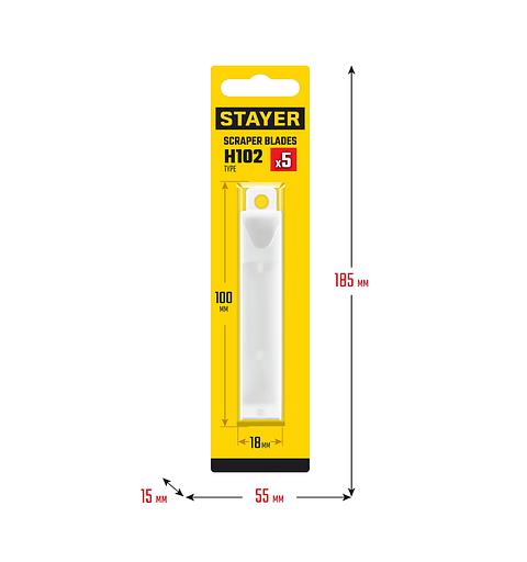 STAYER 100 мм, 5 шт, сменное лезвие для скребка 08515 (08515-S5) фото 2