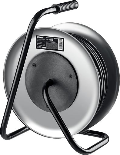 STAYER PRO-315, КГ, 3 x 1.5 мм2, 30 м, 3700 Вт, IP44, силовой удлинитель на стальной катушке (55077-30) фото 2