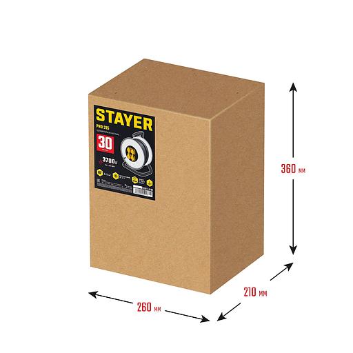 STAYER PRO-315, КГ, 3 x 1.5 мм2, 30 м, 3700 Вт, IP44, силовой удлинитель на стальной катушке (55077-30) фото 3