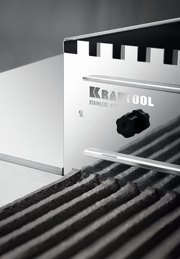 KRAFTOOL BUNKER-4 зуб 8, 10, 12 мм, полукруг 10х20 мм, нерж. сталь, Раздвижная гребенка для плитки (08081) фото 10