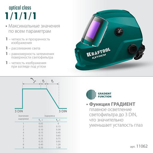 KRAFTOOL EXTREM хамелеон, затемнение 3/4-8/9-13, маска сварщика (11062) фото 5