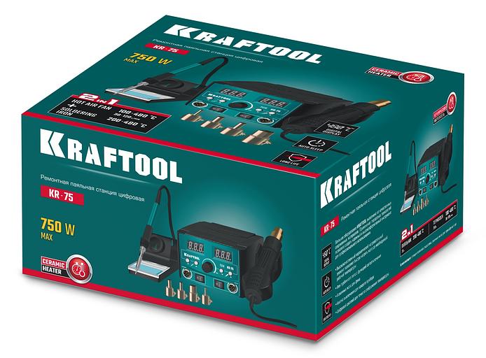 KRAFTOOL KR-75, 2-в-1 100-480°С 750 Вт, Ремонтная паяльная станция (55340) фото 7