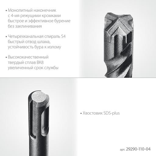 STAYER HERCULES-4Х 4x110 мм, SDS-plus бур (29290-110-04) фото 5