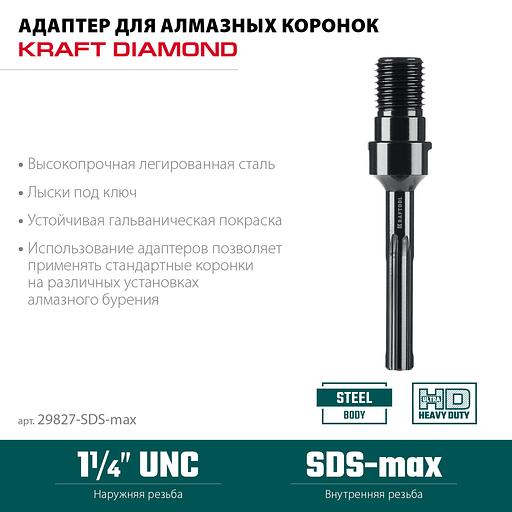 KRAFTOOL SDS-max - 1 1/4″, Адаптер для алмазных коронок (29827-SDS-max) фото 3