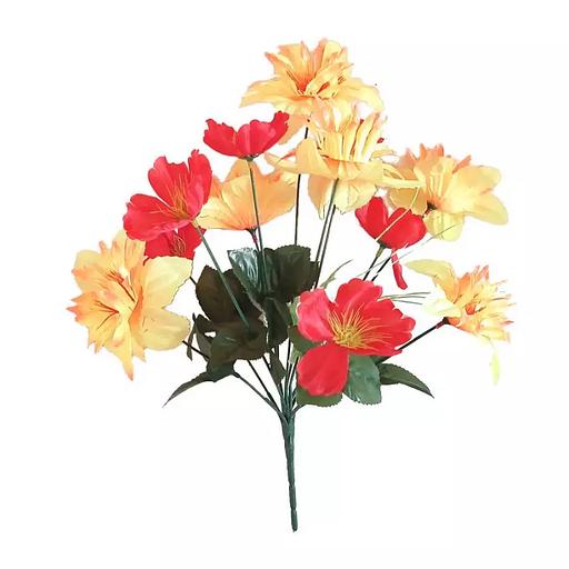 Букет композиции георгинов с маками 12 голов (2 вида 6+6) 38см 019-199+327 фото 1