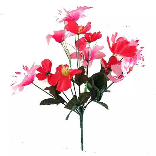 Букет композиции георгинов с маками 12 голов (2 вида 6+6) 38см 019-199+327 фото 2