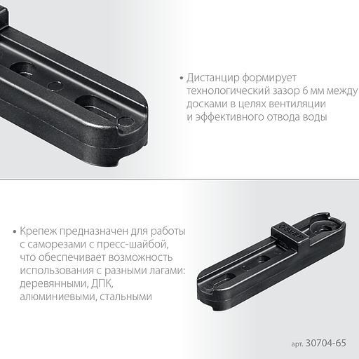 ЗУБР Планка ПА6 65 мм, скрытый крепеж для террасной и фасадной доски, 80 шт, Профессионал (30704-65) фото 4