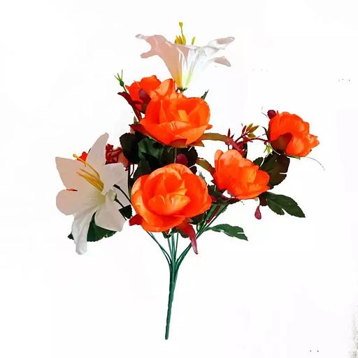 Букет лилий с розами 10 голов (3+7) 38см 215-511+549 фото 1