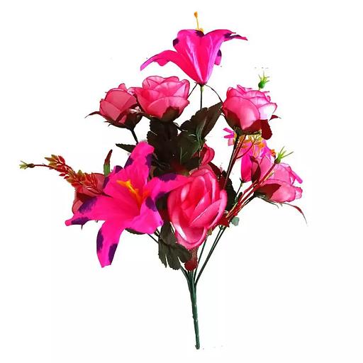 Букет лилий с розами 10 голов (3+7) 38см 215-511+549 фото 2