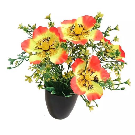 Цветы в горшке Полевые цветы с маками фото 2