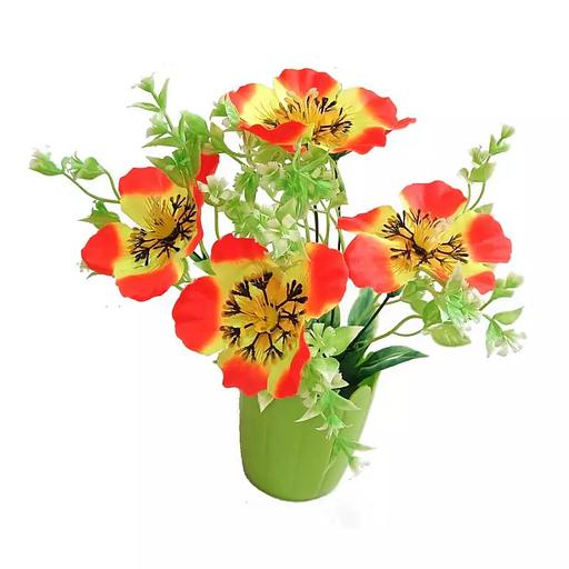 Цветы в горшке Полевые цветы с маками фото 3