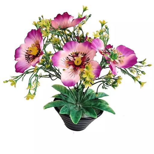 Цветы в горшке Полевые цветы с маками фото 4