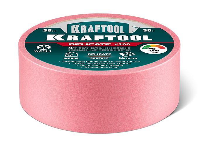 KRAFTOOL #200 Delicate 38 мм х 30 м, для деликатных и недавно окрашенных поверхностей, малярная лента (12102-38) фото 6