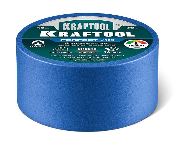 KRAFTOOL #100 Perfect 48 мм х 30 м, для гладких и шероховатых поверхностей, малярная лента (12101-48) фото 6