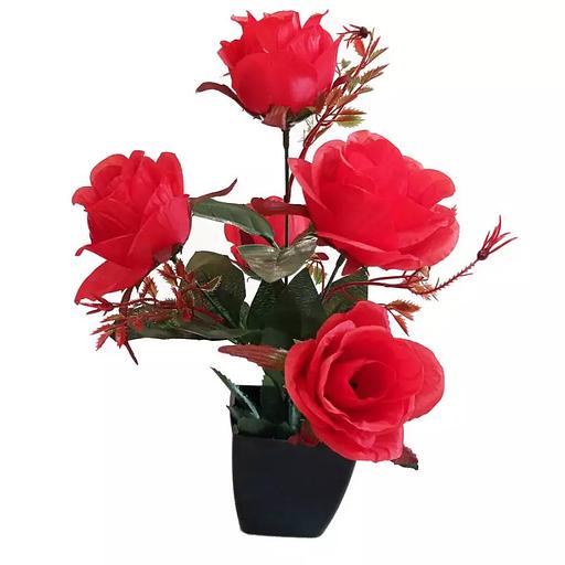 Цветы в горшке 5 роз с листьями фото 4