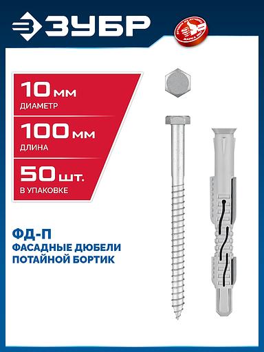 ЗУБР ФД-П 10 x 100 мм, фасадный дюбель, нейлон/цинк, 50 шт (301475-100) фото 2