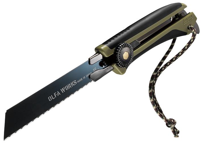 OLFA WORKS FK1 FIELD KNIFE универсальный нож со сменным серрейторным лезвием для сложных материалов (OW-FK1-OD) фото 2
