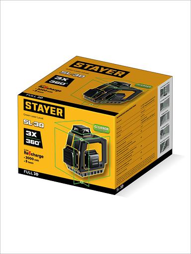 STAYER SL-3D, 50м, точн. +/-0,5 мм/м, зеленый лазерный нивелир (34963) фото 9