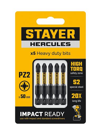 STAYER HERCULES, PZ2, 50 мм, 5 шт, торсионные биты (26233-2-50-5) фото 1