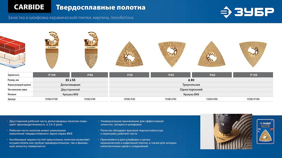 ЗУБР CARBIDE ВК8 Р30, 70x2.8 мм полотно с твердосплавной крошкой: керамика, кирпич, пенобетон, StarQuick (15580-70-2.8) фото 7