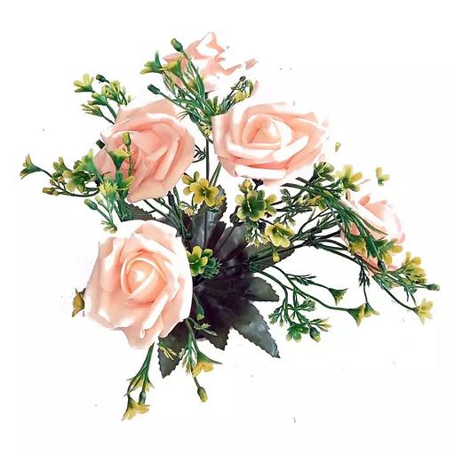 Цветы в горшке 5 латексных роз с зеленью фото 2