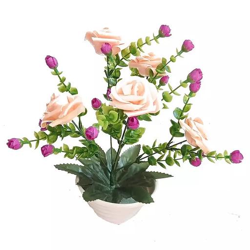 Цветы в горшке 5 латексных роз с зеленью фото 4