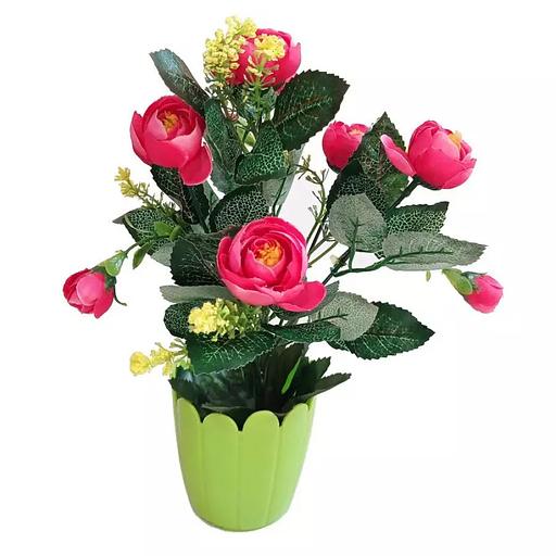 Цветы в горшке 7+3 бутонов камелии с зеленью фото 1