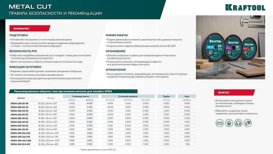 KRAFTOOL Metal Cut 305 х 25.4 мм, 105Т, диск пильный по металлу и стали (36954-305-25.4-105) фото 7