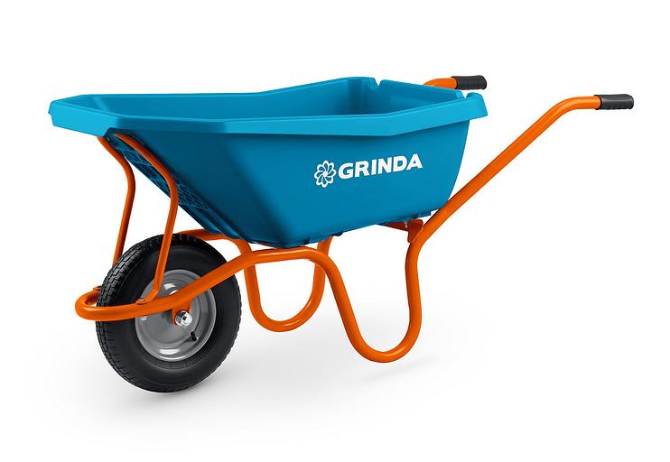 GRINDA GP-21, ударопрочный пластиковый кузов, 110 л, 180 кг, одноколесная, пневматическое колесо, тачка садовая PROLine (422408) фото 1