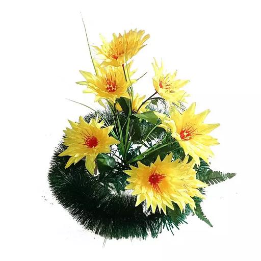 Корзина ритуал. Полянка с астрами 32x40см фото 1