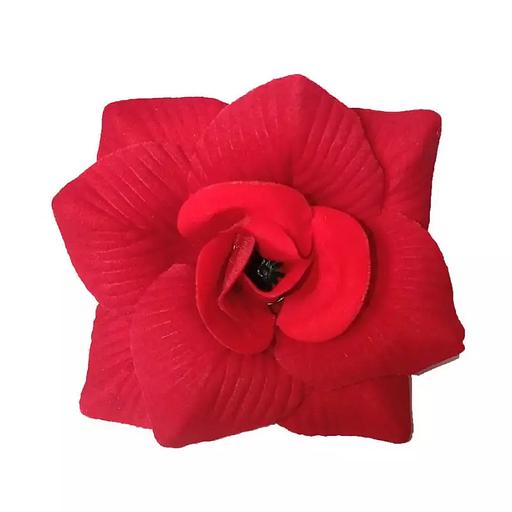 Головка розы барх. 3сл 11см Красная 1м315 фото 2