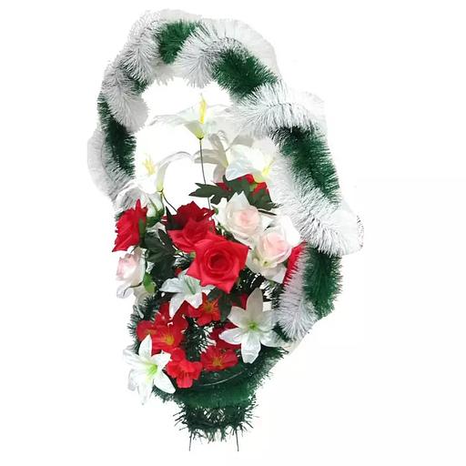 Рит-ная корзина Ремин (розы,лилии,маки) ф253б-р140-н90-н159-г327-г511-г131-г512 95см фото 1