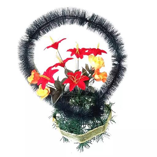 Рит-ная корзина Философия (розы,колокольчики) ф266-р50-Лнт-н19-г614-г644 75см фото 2