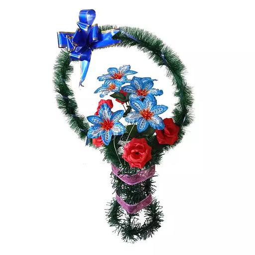 Рит-ная корзина Кинза (лилии,розы) ф262-р100-Бнт-Лнт-н19-г376-г534 85см фото 2