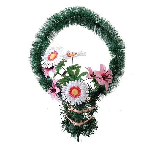 Рит-ная корзина Савила (ромашки,лилии) ф271-р50-Лнт-з231-л61-л66-г460-г464 62см фото 1