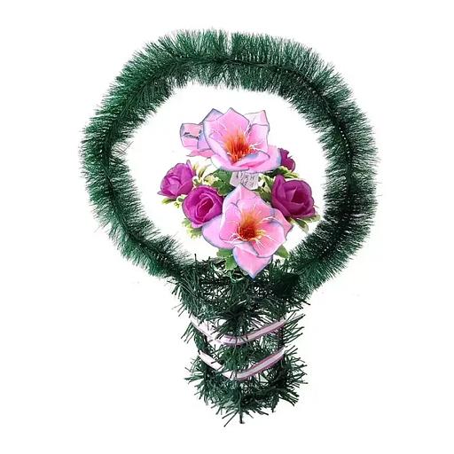 Рит-ная корзина Айбала (розы,лотос) ф271-р50-Лнт-з231-л64-л66-г484-г546 62см фото 1