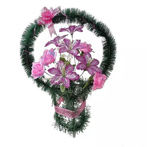 Рит-ная корзина Гобриела (лилии,розы) ф268-р50-Бнт-Лнт-н312-г477-г535 75см фото 1