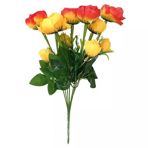 Букет 7 веток 7 больших пионовидных роз + 4 малых 37см фото 1