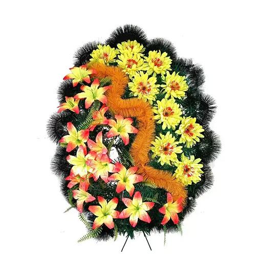 Р-ный венок Дэнг Yellow Wave ф201-р150-цвЁр-н159-д90-д209-г511-г579 95см фото 1