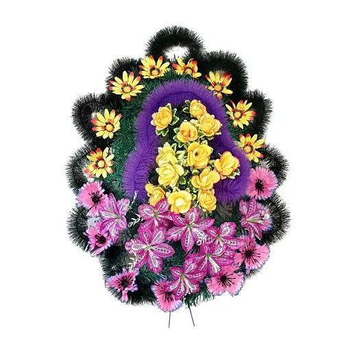 Р-ный венок Гебея Violet Line ф201-р200-цвЁр-н159-д90-г484-г487-г535-г539 95см фото 1