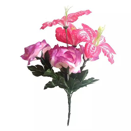 Букет лилий с розами 8 голов (3+5) 32см 413-535+376 фото 1