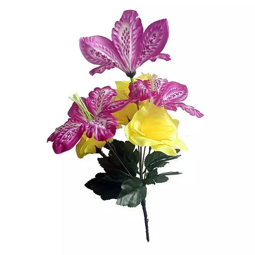 Букет лилий с розами 8 голов (3+5) 32см 413-535+376 фото 5